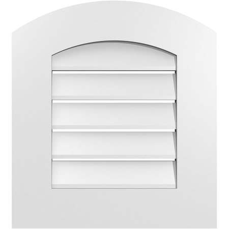 Arch Top Surface Mount PVC Gable Vent: Non-Functional, W/ 3-1/2W X 1P Standard Frame, 18W X 18H